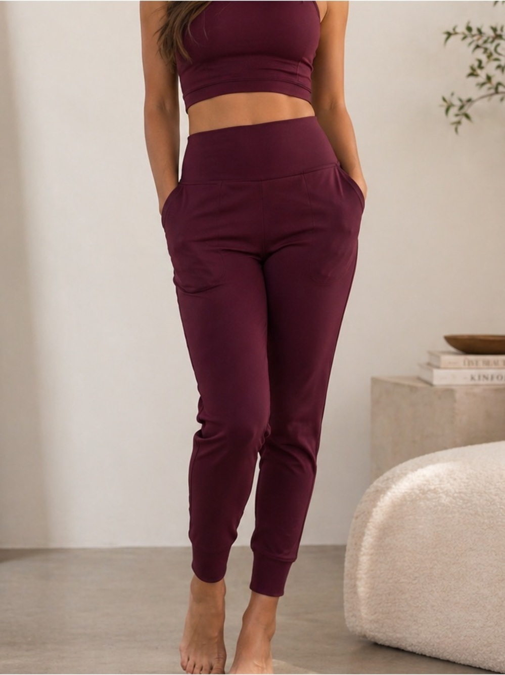 G Gradual High Waisted Joggers Yoga Pants Pockets Athletic Lounge Small